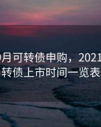 2020年9月可转债申购，2021年9月可转债上市时间一览表