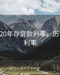 1999-2020年存贷款利率，历年存贷款利率