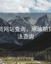 原油期货网站查询，原油期货交易合法查询