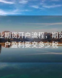 法人企业期货开户流程，期货法人客户盈利要交多少税