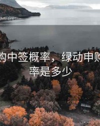 绿动申购中签概率，绿动申购中签概率是多少