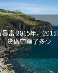 股指期货暴富 2015年，2015年股指期货做空赚了多少