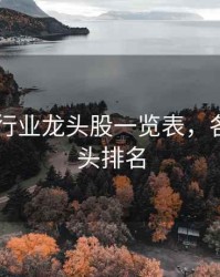 2020各行业龙头股一览表，各行业龙头排名
