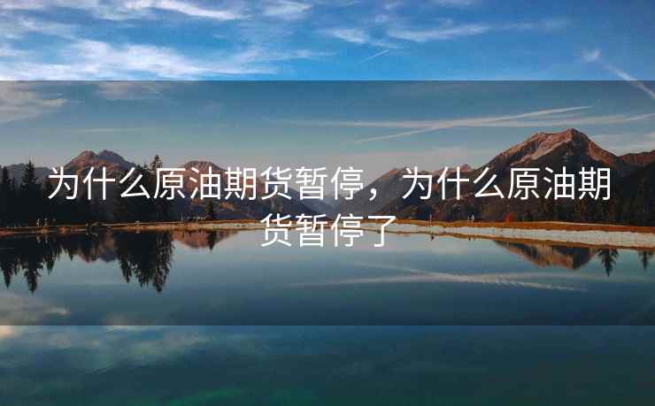 为什么原油期货暂停，为什么原油期货暂停了