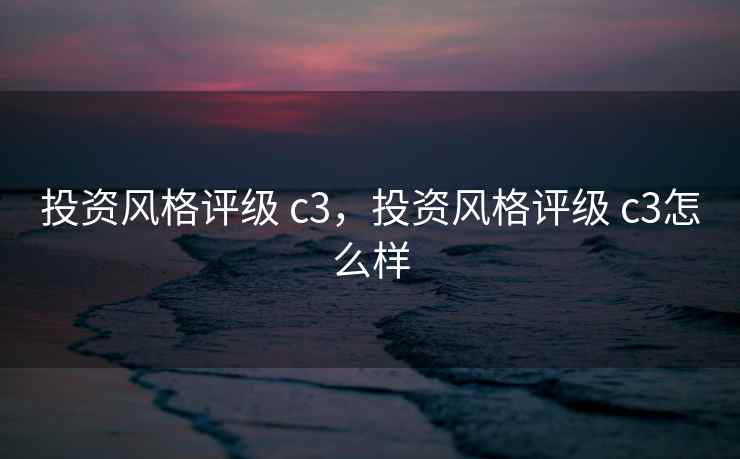 投资风格评级 c3，投资风格评级 c3怎么样